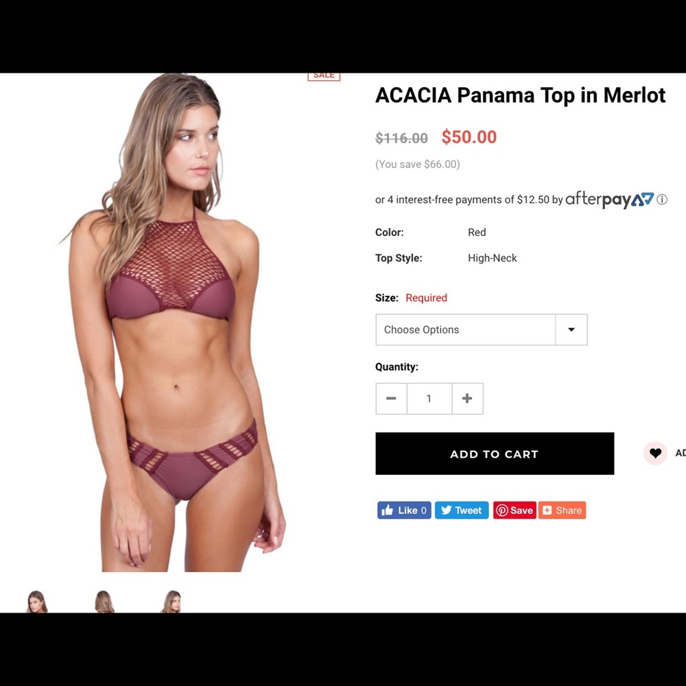 SOLD Acacia Panama Merlot top - Picture 2 of 4